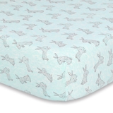 Bilbi Jersey Cot Fitted Sheet Green Bunny image 1