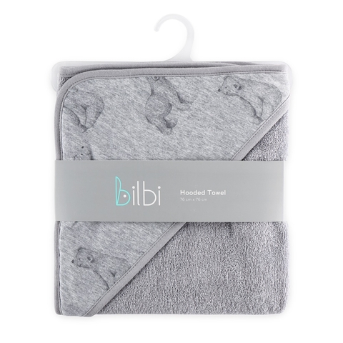Bilbi Jersey Hooded Towel Grey Bears image 0 Large Image