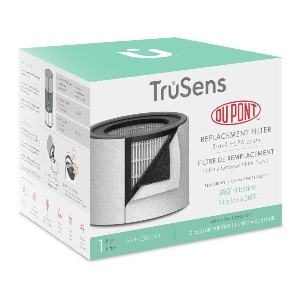 Trusens Spare Replacement Filter 3 in1 HEPA Drum For Z2000 Medium Room