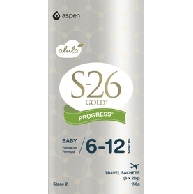 S-26 Gold Alula Formula Progress 6-12months Stickpack 6 x 26g