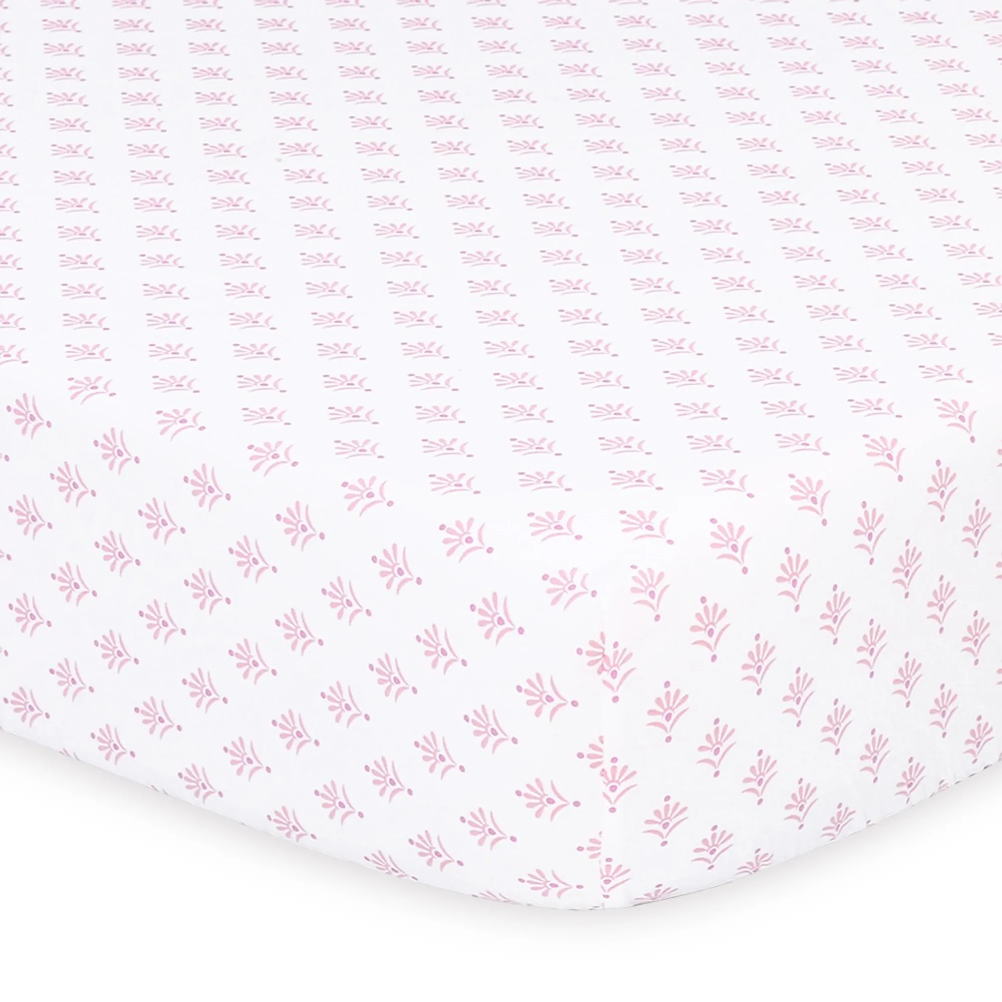 Peanut Shell Cot Fitted Sheet Butterfly Whisper Floral