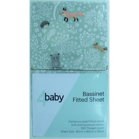 4Baby Bassinet Fitted Sheet Enchanted 2 Pack image 0 Large Image