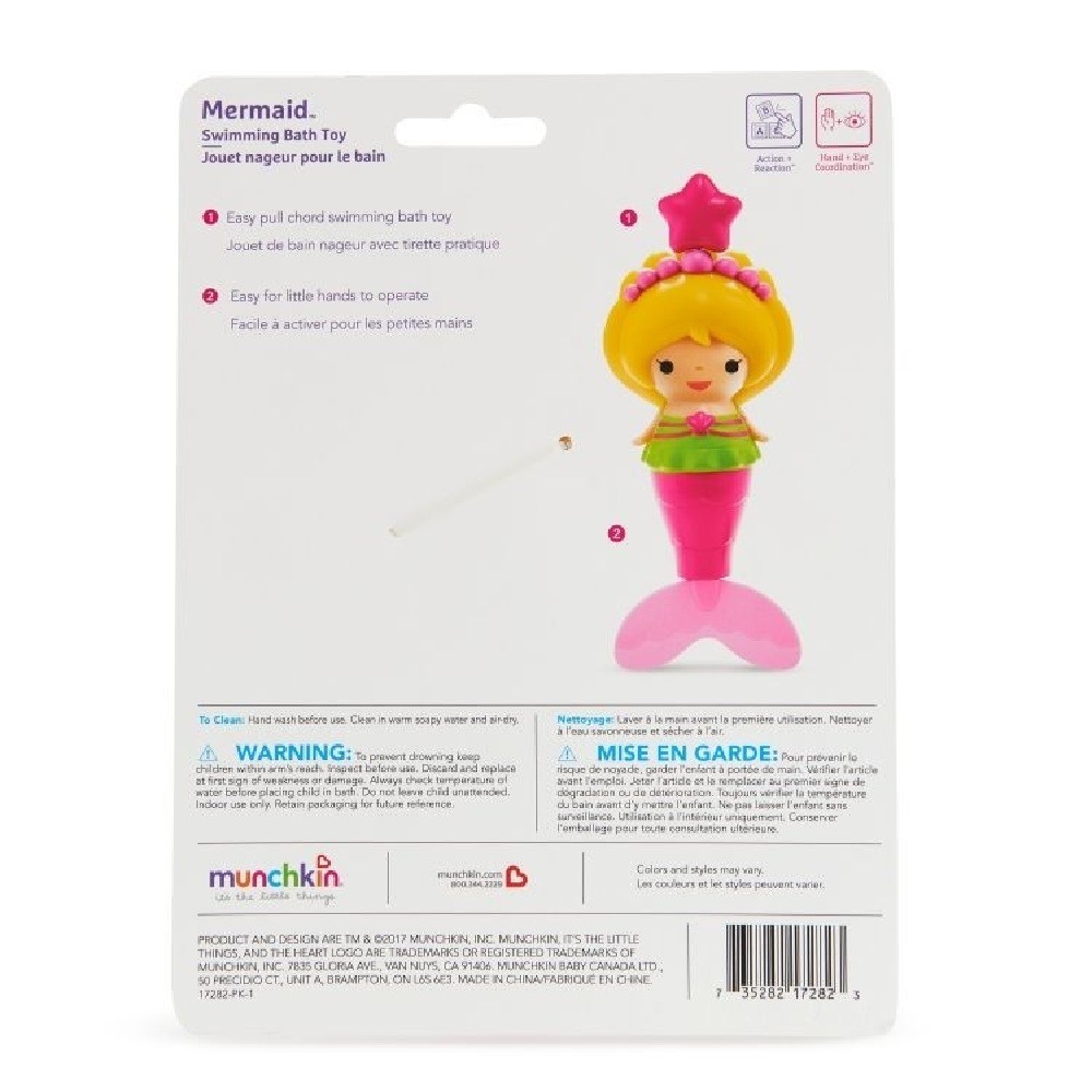 munchkin mermaid bath toy