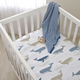 Lolli Living Oceania Cot Fitted Sheet Whales image 1