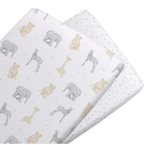 Living Textiles Savanna Bassinet Fitted Sheet 2 Pack image 0 Large Image