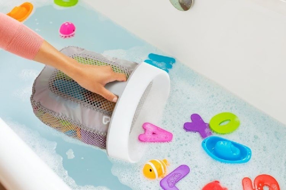 Munchkin Super Scoop Bath Toy Organiser Grey Bathing Accessories