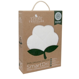 Living Textiles Smart-Dri Organic Mattress Protector Bassinet White