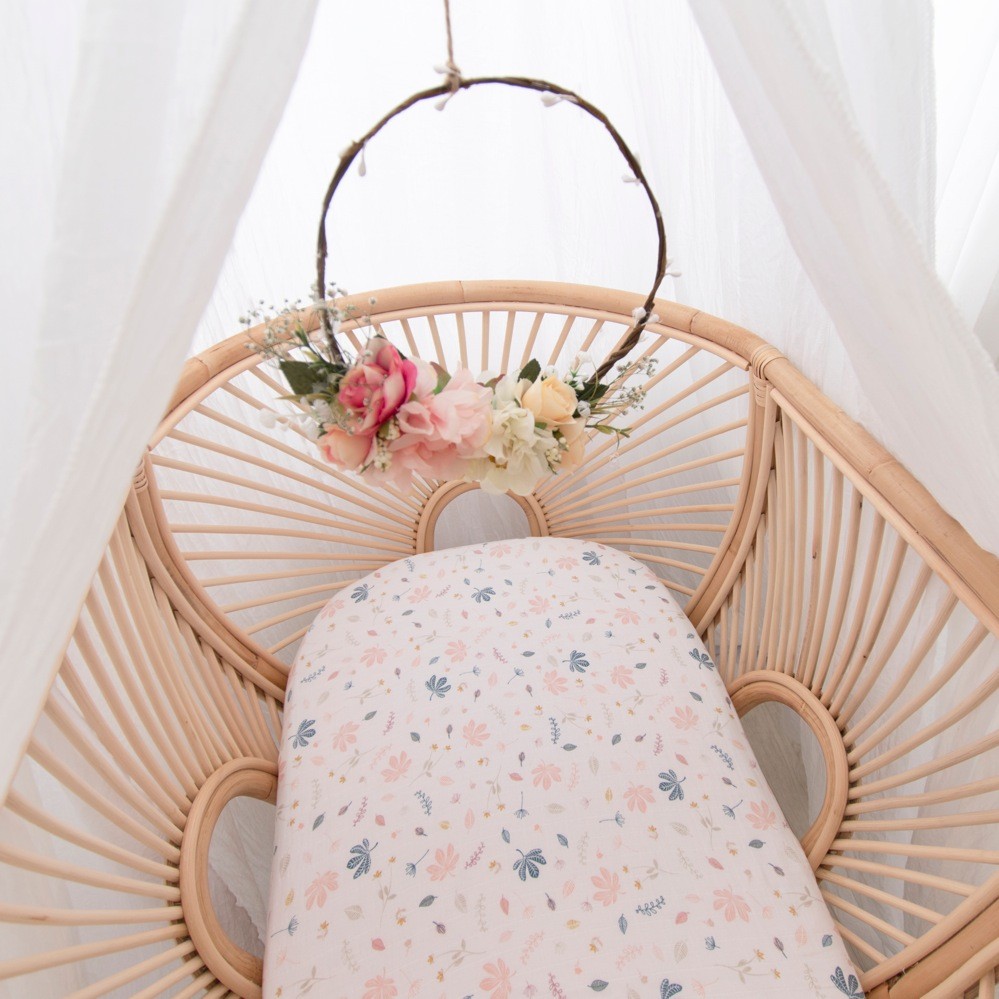 Living Textiles Organic Fitted Sheet Botanical 2 Pack