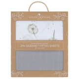 Living Textiles Organic Bassinet Fitted Sheet Dandelion 2 Pack image 0