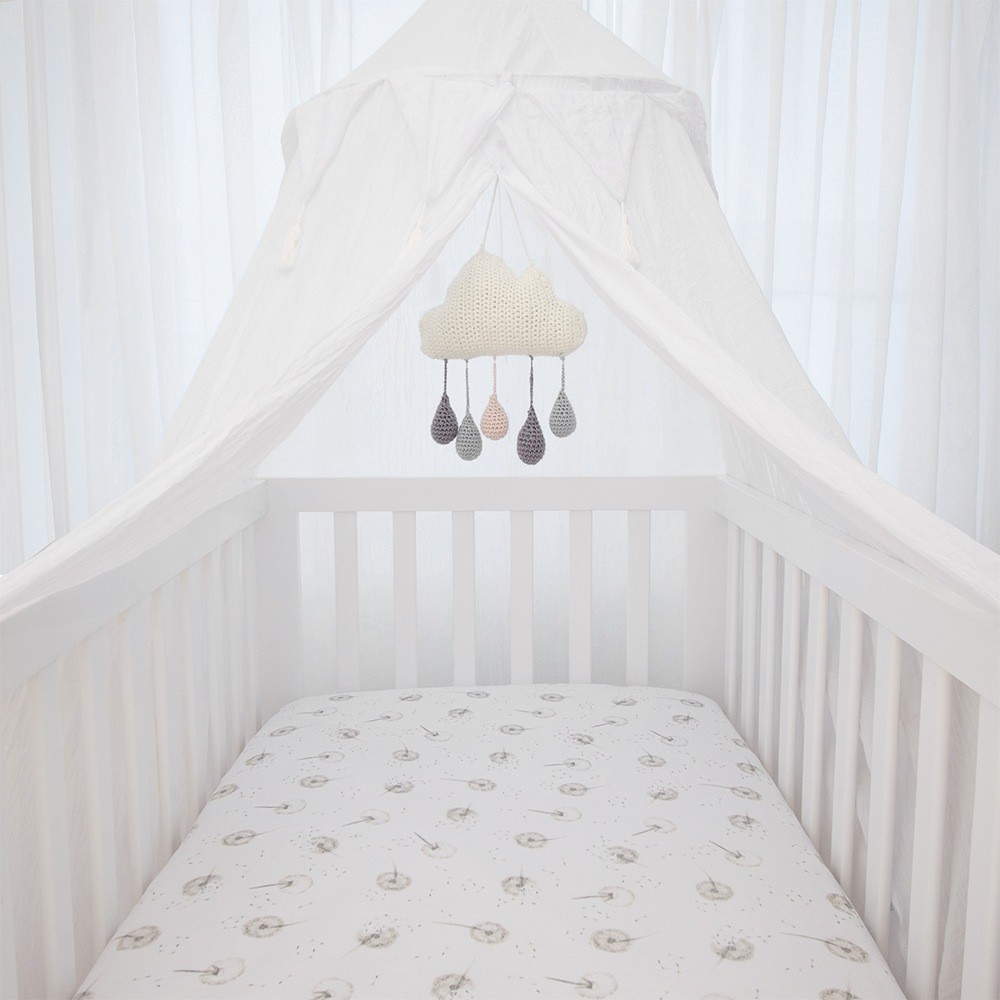 Living Textiles Organic Cot Fitted Sheet Dandelion 2 Pack Cot Baby