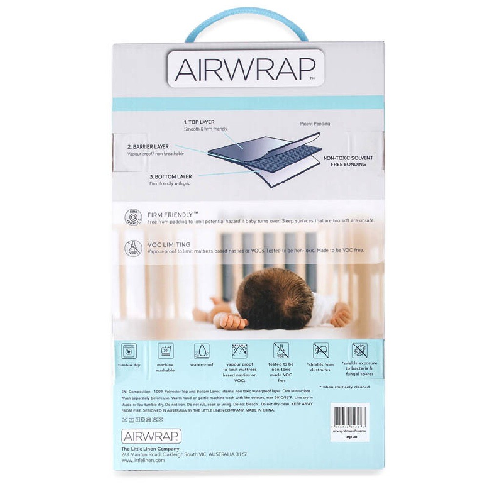 Airwrap Mattress Protector Cot Large White Cot Baby Bunting NZ