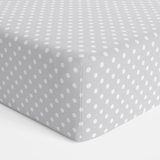 Bubba Blue Polka Dot Jersey Bassinet Fitted Sheet Grey (Online Only) image 1