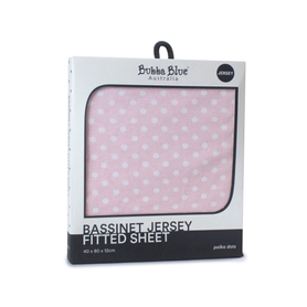 Bubba Blue Polka Dot Jersey Bassinet Fitted Sheet Pink (Online Only)