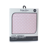 Bubba Blue Polka Dot Jersey Cot Fitted Sheet Pink (Online Only) image 0