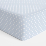 Bubba Blue Polka Dot Jersey Cot Fitted Sheet Blue (Online Only) image 1