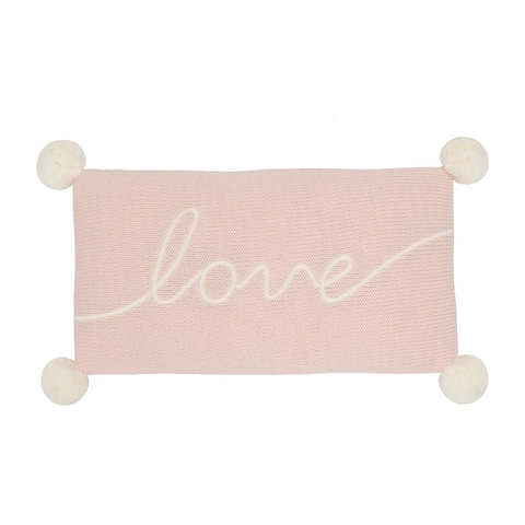 Lolli Living Meadow Knit Cushion Love Blush image 0 Large Image