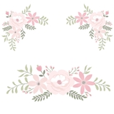 Lolli Living Meadow Wall Decal Set Floral Blush image 0