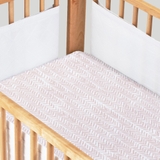 Little Bamboo Jersey Cot Fitted Sheet Herringbone Dusty Pink image 0