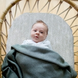 Little Bamboo Jersey Cot Fitted Sheet Herringbone Whisper image 0
