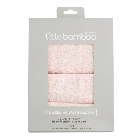 Little Bamboo Wash Cloth Dusty Pink 3 Pack image 0 Large Image