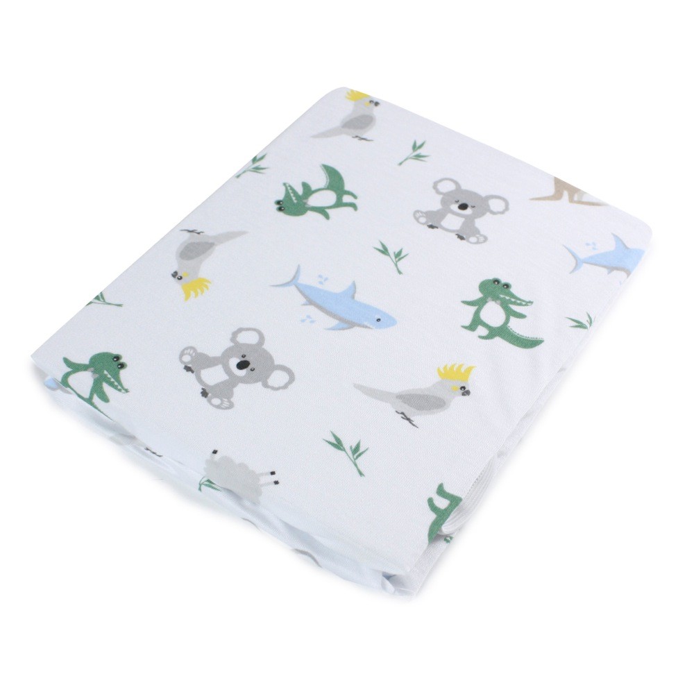 Bubba Blue Aussie Animal Jersey Fitted Sheet Baby