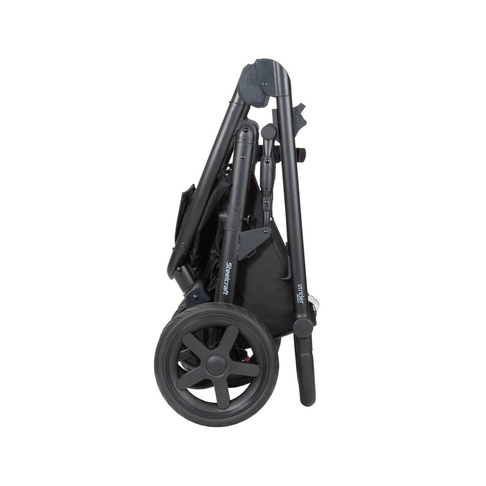 Steelcraft Strider Signature V5 Stroller Black Gum single to double Baby Bunting AU