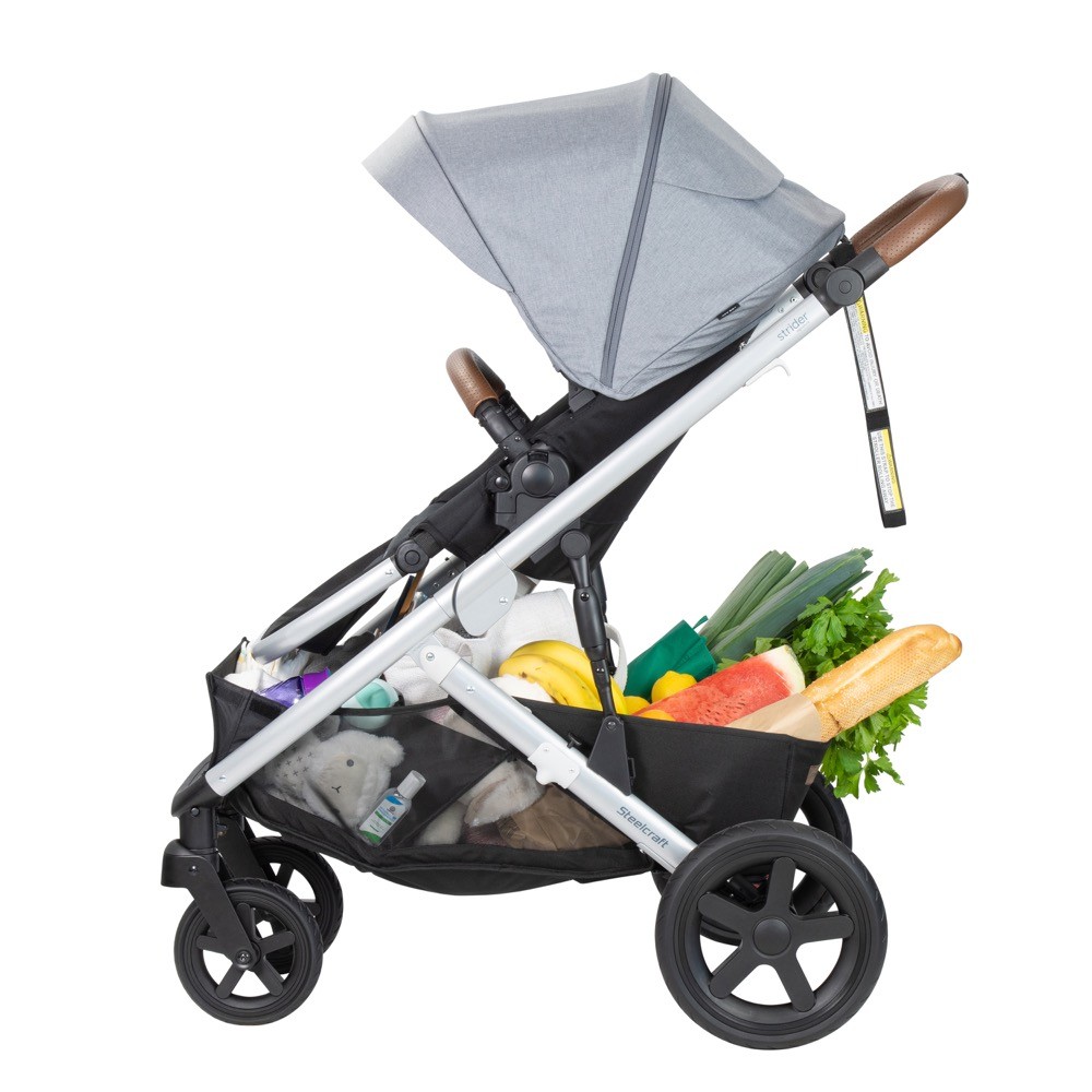 Steelcraft Strider Signature V5 Stroller Silver Wattle Double Prams Baby Bunting NZ