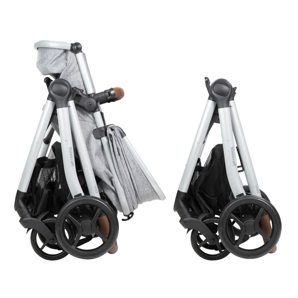 Steelcraft One2 V2 Stroller Grey Gum | 4 Wheel Prams | Baby Bunting AU