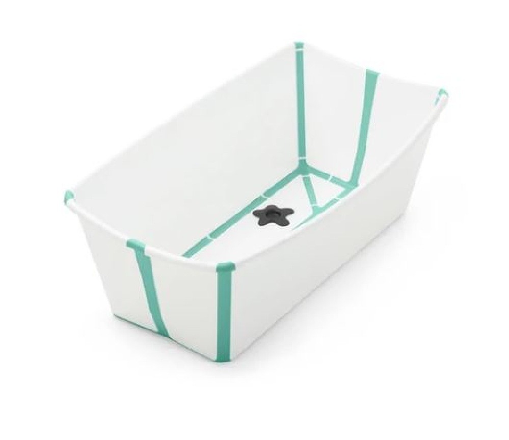 Stokke Flexi Bath V2 White/Aqua Online Only Baths Baby Bunting AU