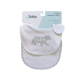 4Baby Newborn Slogan Bib - Baby Bear - 2 Pack