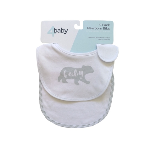 4Baby Newborn Slogan Bib - Baby Bear - 2 Pack image 0 Large Image