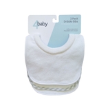 4Baby Newborn Dribble Bib - White - 3 Pack image 0