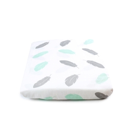 Bubba Blue Feathers Organic Cotton Cot Fitted Sheet