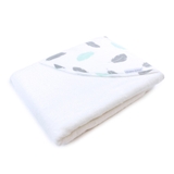 Bubba Blue Feathers Organic Cotton Hooded Towel image 0