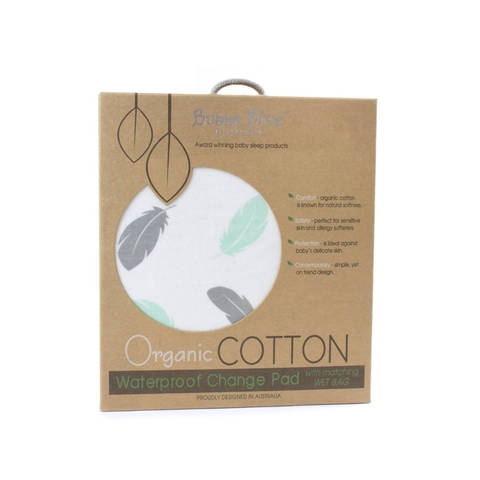 Bubba Blue Feathers Organic Cotton Waterproof Change Pad with Wet Bag image 0 Large Image