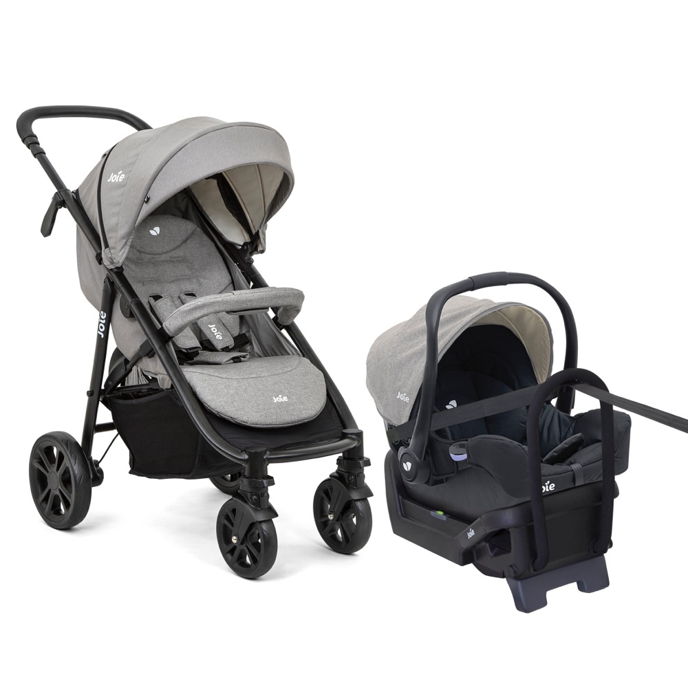 Joie Litetrax 4 DLX Travel System Stroller Gray Flannel | Travel Systems | Baby Bunting AU