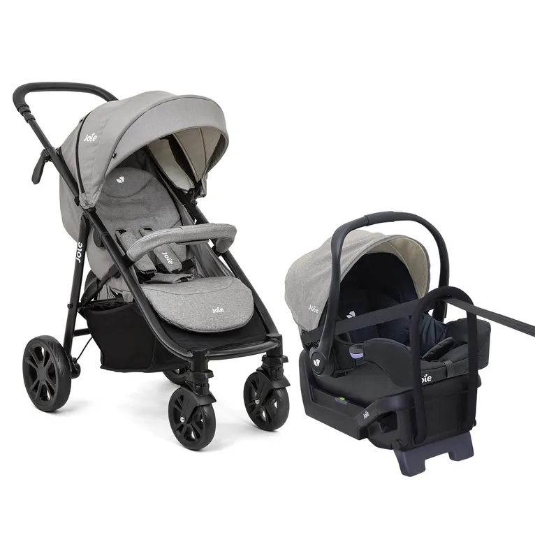 Joie Litetrax 4 DLX Travel System Stroller Grey Flannel