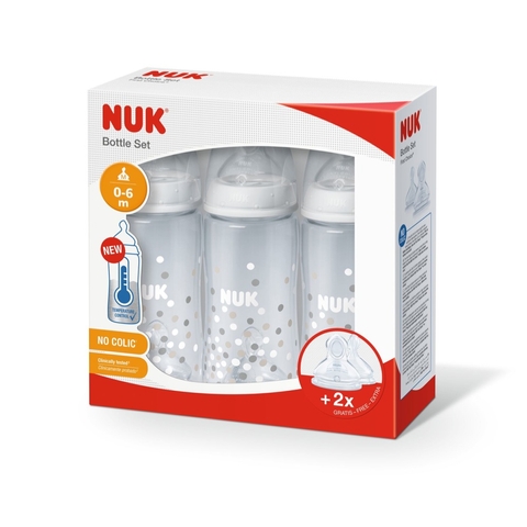 Nuk First Choice+ Bottle - Temperature Control - 300Ml - 3Pack - White image 0 Large Image