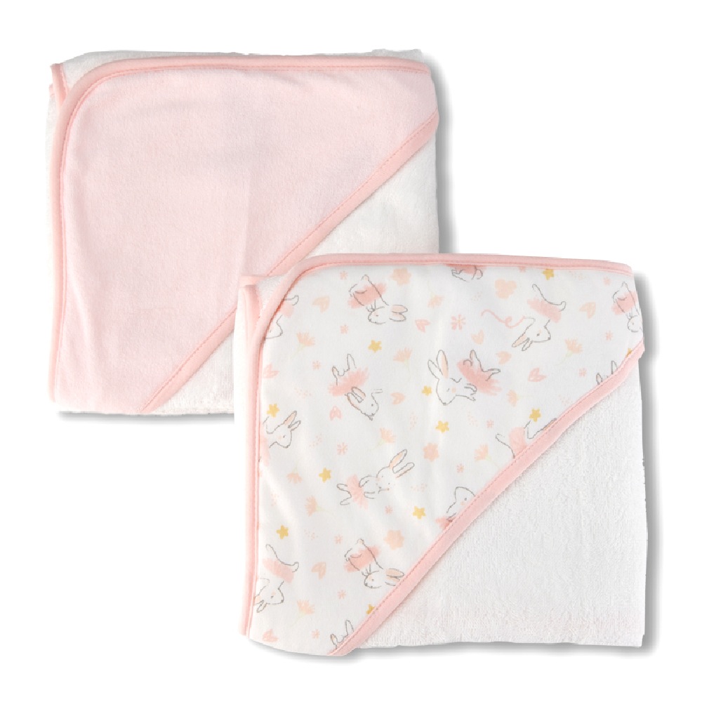 The Little Linen Co Hooded Towel Ballerina Bunny 2 Pack | Hooded Towels | Baby Bunting AU