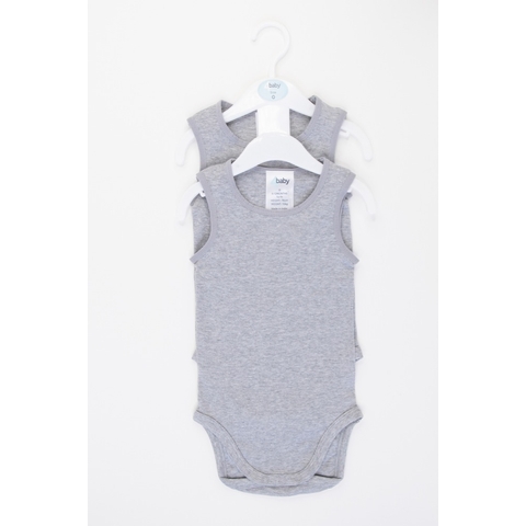 4Baby Singlet Suit 2 Pack Grey image 0 Large Image