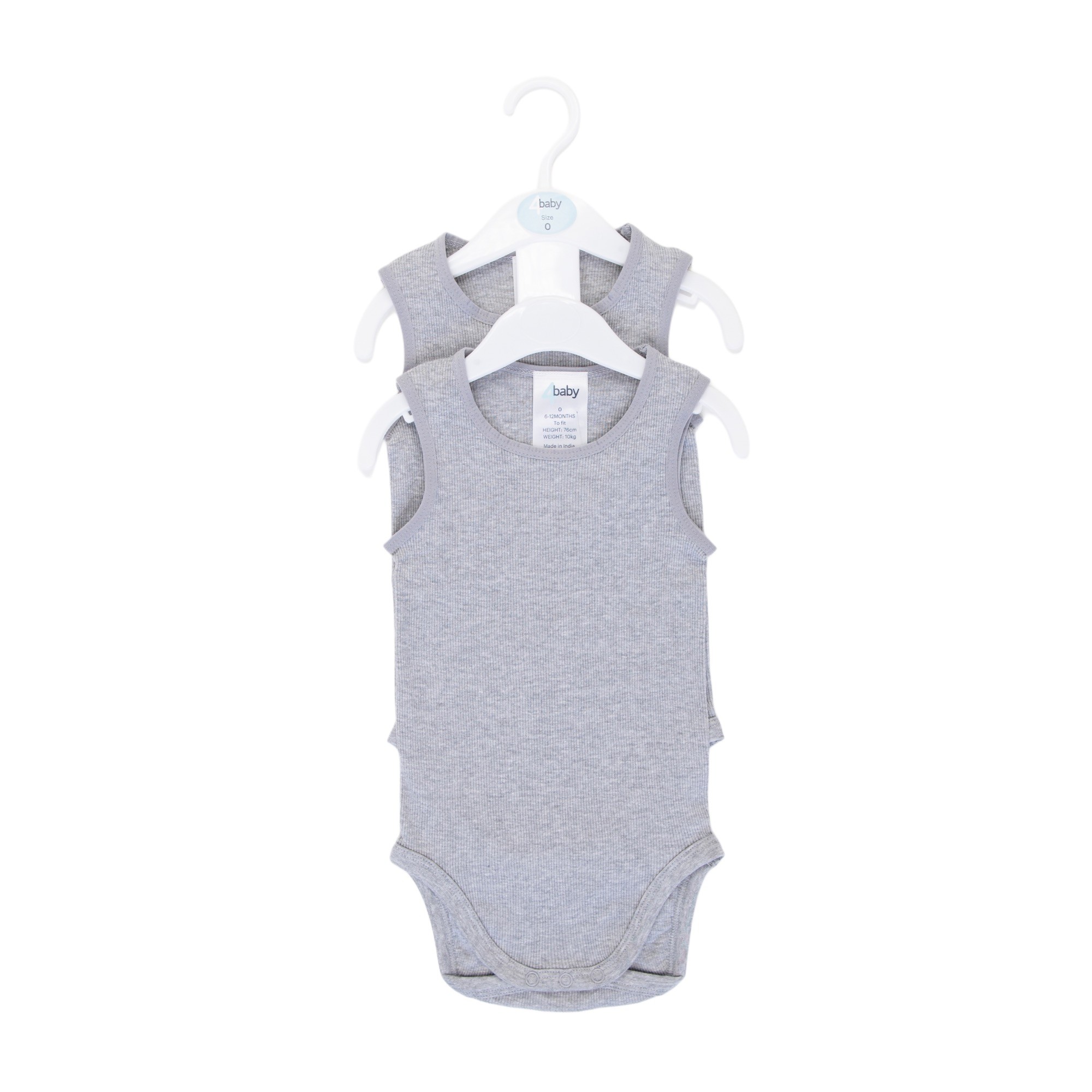 4baby 2 Pack Singlet Suit Grey Size 00000