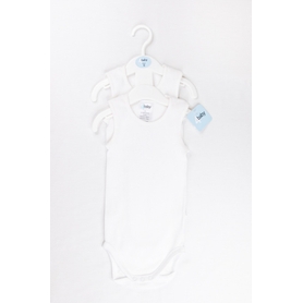 4Baby Singlet Suit 2 Pack White