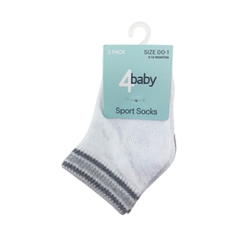 4Baby Terry Sport Sock 3 Pack Grey