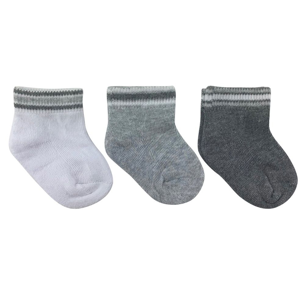 4Baby 3 Pack Sock Terry Sport Grey | Baby Bunting AU