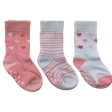 4Baby Stay On Crew Sock 3 Pack Pink image 1