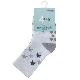4Baby Stay On Crew Sock 3 Pack Grey