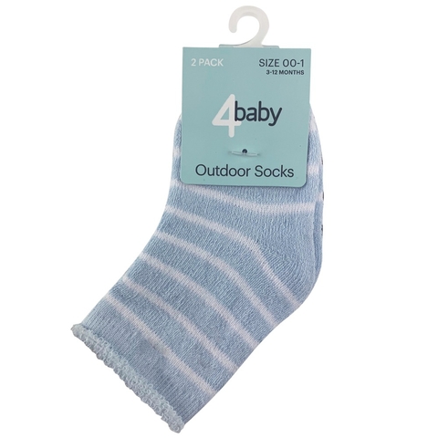 4Baby Outdoor Sock 2 Pack Blue image 0 Large Image