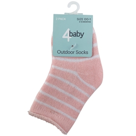 4Baby Outdoor Sock 2 Pack Pink