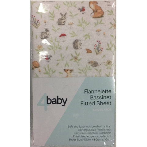 4Baby Flannel Bassinet Fitted Sheet Fable image 0 Large Image