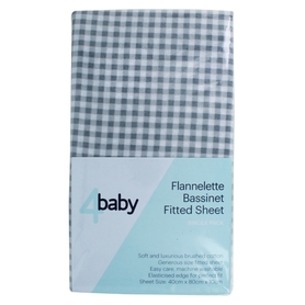 4Baby Flannel Bassinet Fitted Sheet Gingham